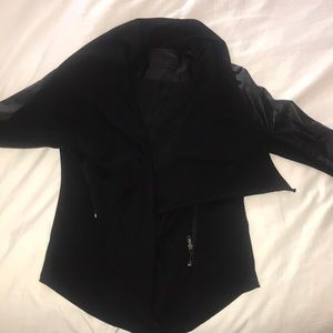Blanknyc Faux leather draped jacket L